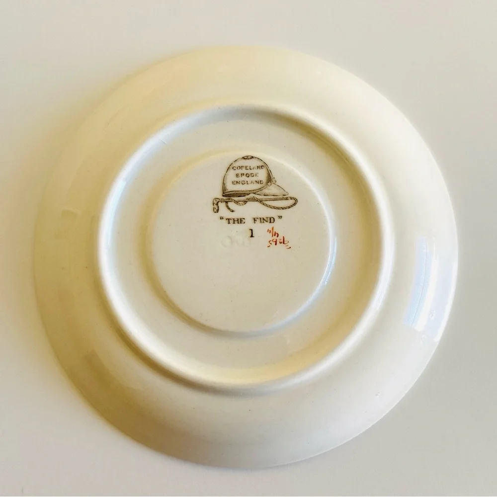 Vintage Copeland Spode Porcelain Hunting Equestrian Themed Saucer Plates Three